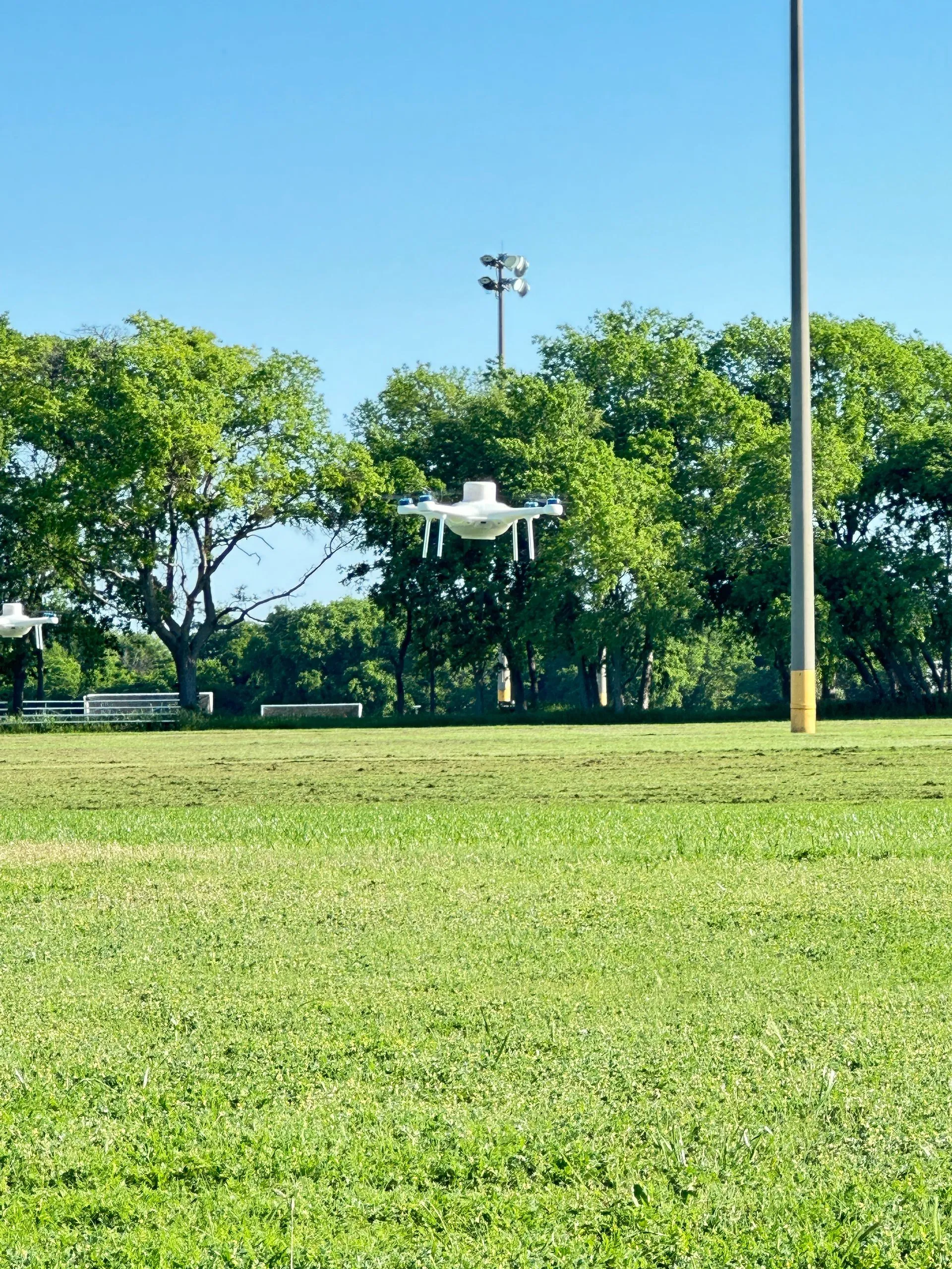 Robota RG3 show drones in flight during a field test